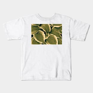 Hosta Leaves In The Rain 5 Kids T-Shirt